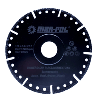 Univerzálny diamantový rezný kotúč, 125 × 2,6 × 22,2 mm – MAR-POL M08501...