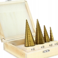 Súprava stupňových vrtákov HSS, 4-dielna 4–32 mm – MAR-POL M22319