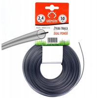 Profesionálna žacia struna DUAL POWER 2.4 mm x 50 m zosilnená oceľovým lankom ...