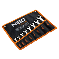 Sada krátkych plochých očko-vidlicových kľúčov NEO Tools 8–19 mm – 09-791...
