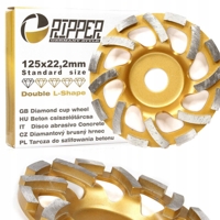 Brúsny diamantový segmentový kotúč na betón 125 mm × 22,2 mm – DOUBLE L-SHAPE ...
