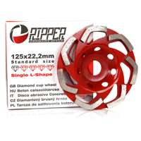 Brúsny diamantový segmentový kotúč na betón 125 mm × 22,2 mm – SINGLE L-SHAPE ...