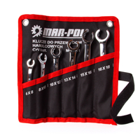 Súprava kľúčov na brzdové trubky, 6 dielov (8×10, 11×12, 13×14, 15×17 mm) – MAR-POL M58161