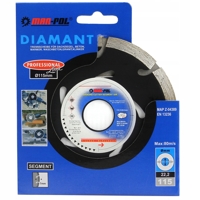 Čierny segmentový diamantový rezný kotúč, 115 × 22,2 × 7 mm – MAR-POL M08730
