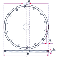 Hladký diamantový rezný kotúč, 125 × 22,2 × 8 mm – MAR-POL M08746