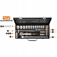 Gola sada 25 dielna 1/2'' CrV oceľ NEO Tools  08-674