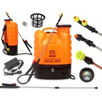 Chrbtový postrekovač DEMON 16 l – akumulátorový, oranžový model M80203