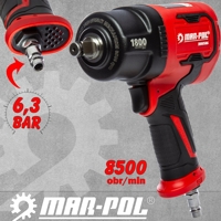 Kompaktný pneumatický rázový uťahovák 1/2'' – MAR-POL TH COMPACT, 1800 Nm, M80506